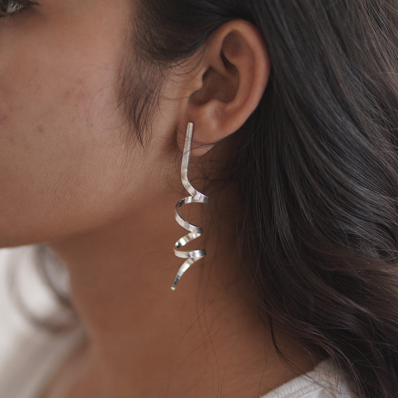 92.5 Silver Dangler Earrings for Women | 18K Gold Plated | Twirl