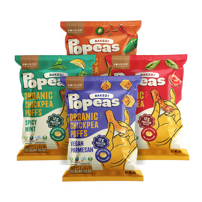 Popeas Protein Chickpea Puffs | 4 in 1 Variety Pack