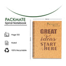 Spiral Notebook | For Office & Personal Use | 100% Recycled Paper | Great Ideas Start Here | 75 GSM | 100 Pages