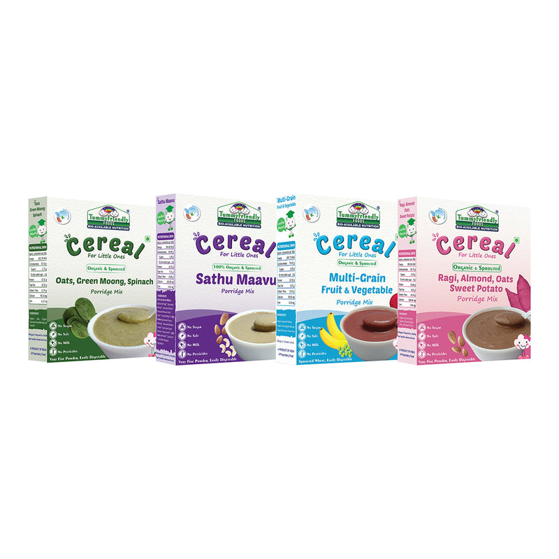 Organic Baby Food | Sprouted Porridge Mixes | Pack of 4 | 200 g Each