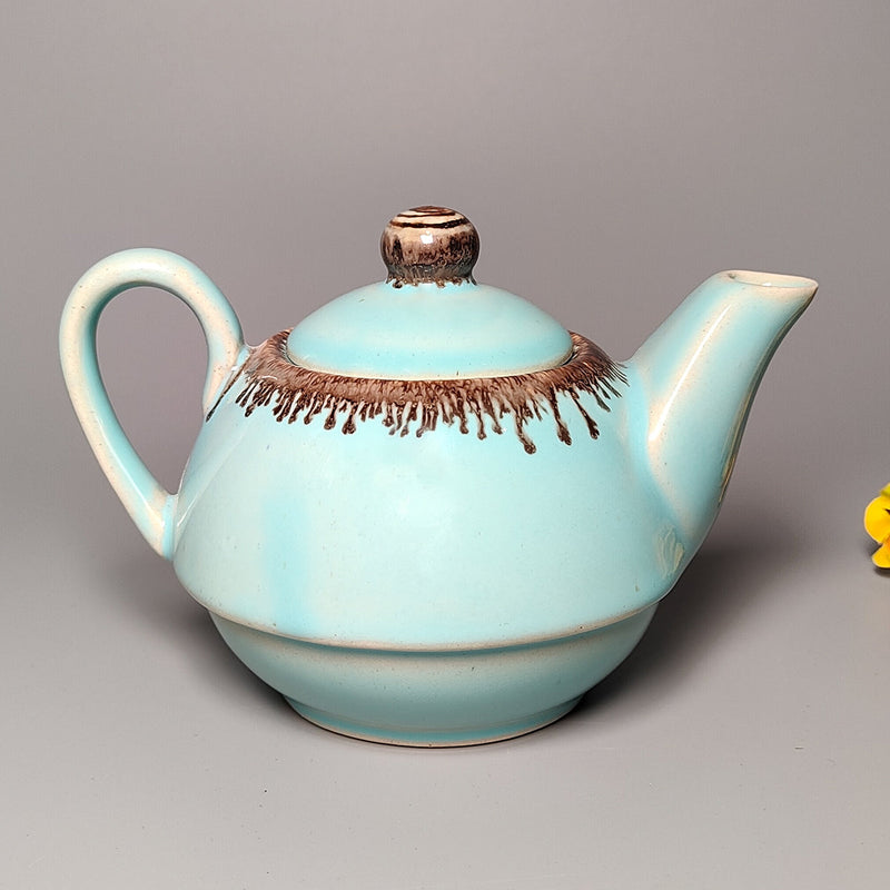 Ceramic Tea Kettle Set | Blue & Gold