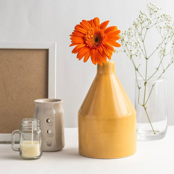 Ceramic Vase | Mustard |18 cm