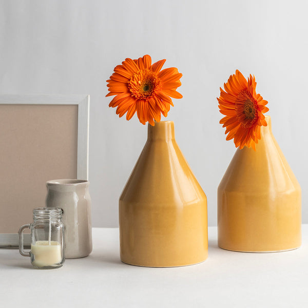 Ceramic Vase | Mustard |18 cm