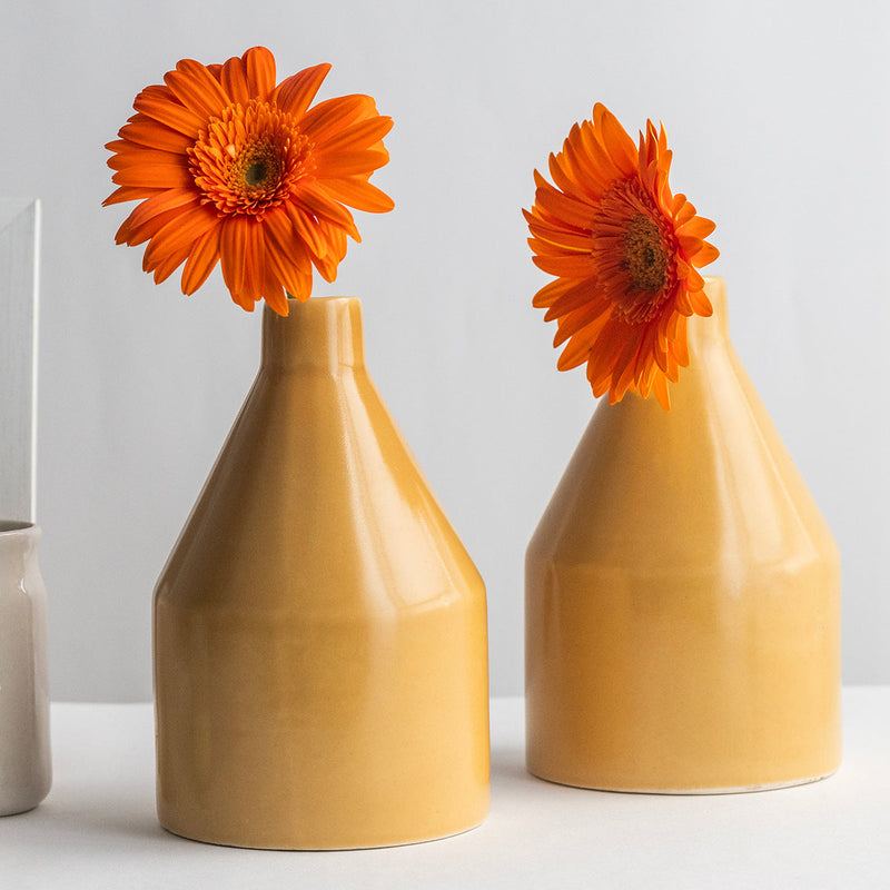 Ceramic Vase | Mustard |18 cm