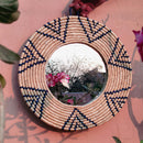 Moonj Grass Mirror | Golden & Blue | 38 cm