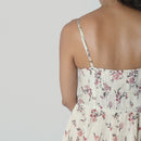 Bemberg Crepe Midi Dress | Straps | Pink & White