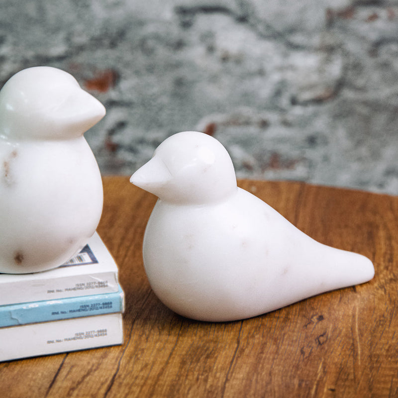Home Decor Accents | Bird Table Decorative | White | 5 inches | Set of 2