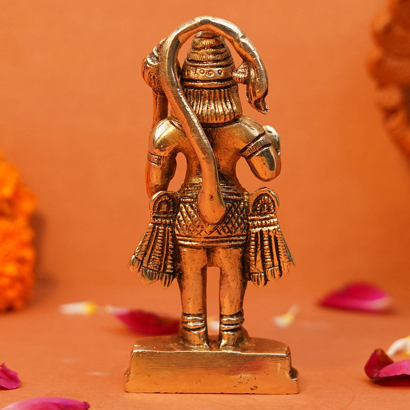 Brass Hanuman Idol | Gold | 10 cm