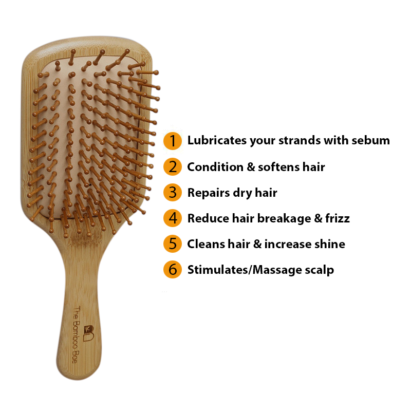 Bamboo Brush | Hair Brush | Detangling Brush | Beige