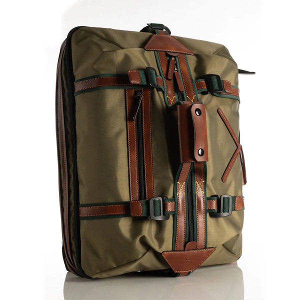 Canvas Carry On Backpack | Dual Compartment | Green