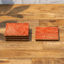 Wooden Coasters | Palash | Orange | Set of 4