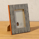 Wooden Photo Frame | Striped | Black & White | 4 x 6 inches