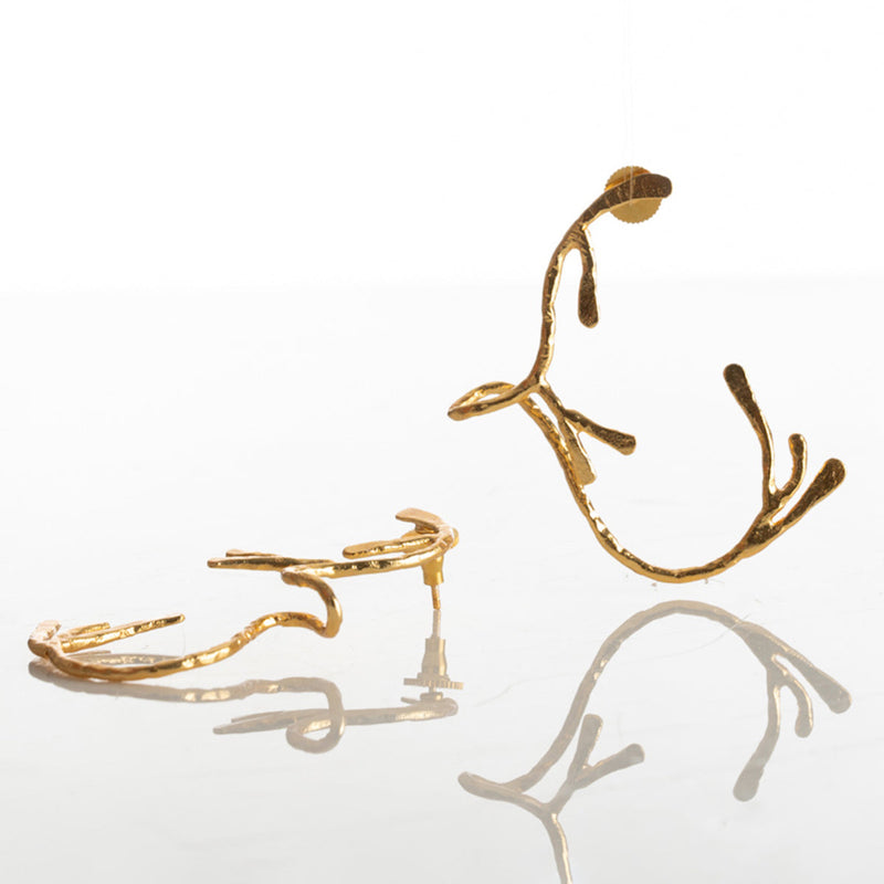 Brass Earcuff for Women | Twig Design | Gold Plated