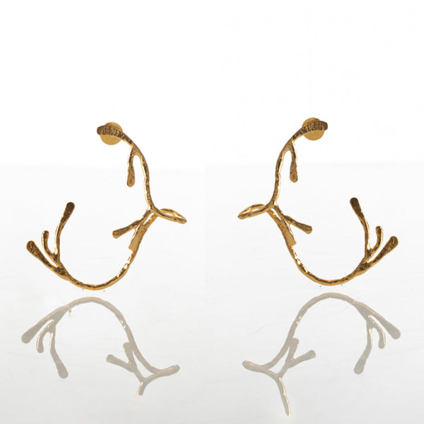 Brass Earcuff for Women | Twig Design | Gold Plated