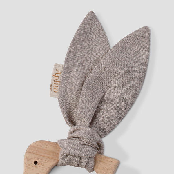 Wooden Baby Rattle & Teether Set | Birdie | Beige