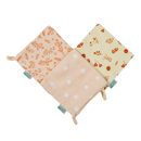 Cotton Baby Washcloths | Floral, Daisy & Hedgehog Design | Multicolour | Set of 3