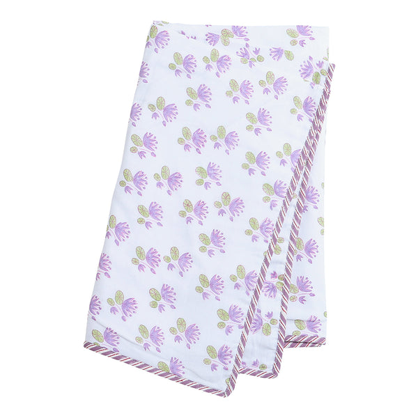 Cotton Dohar Blanket for Kids | Lotus Print | Pink