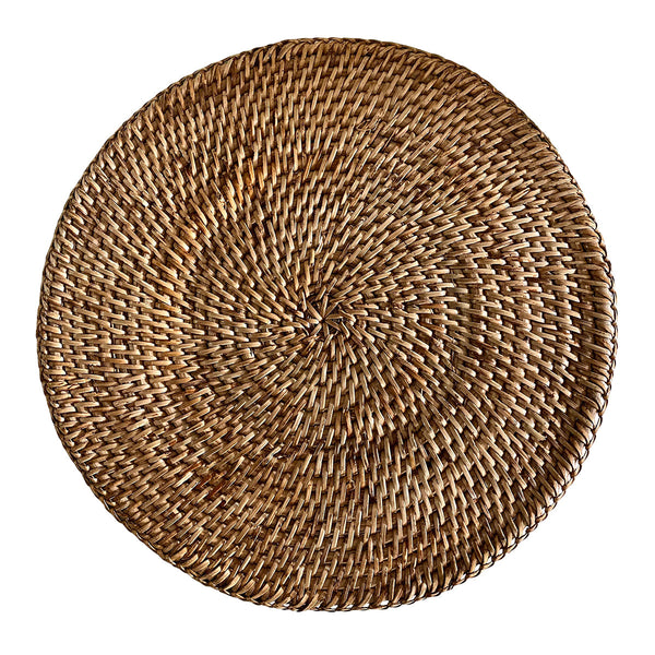 Cane Table Mat | Round Placemat | Beige | 33 cm