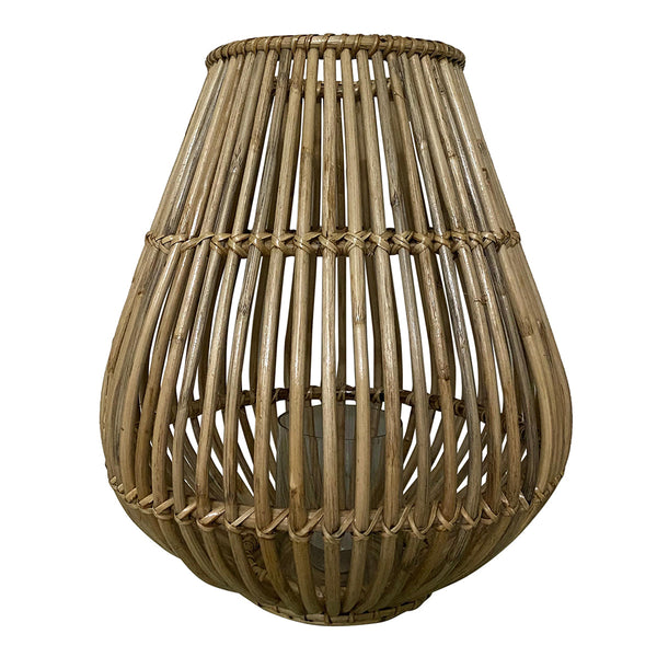 Cane Lantern Table Lamp | Beige | 38 cm