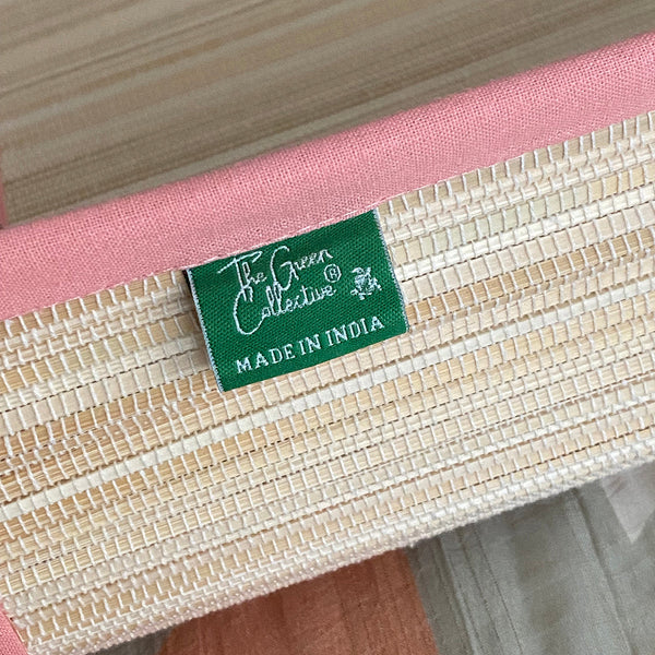 Bamboo Table Mats | Placemats | Beige & Coral | 48 cm | Set of 2