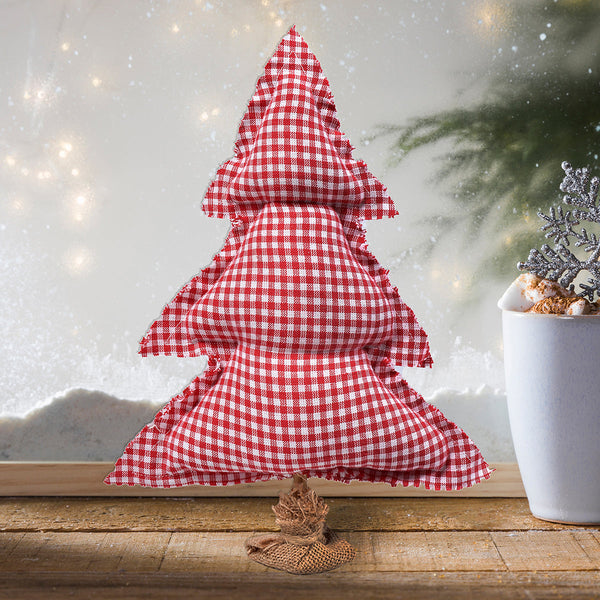 Cotton Filled Christmas Tree | Table Decorative | Red & White.