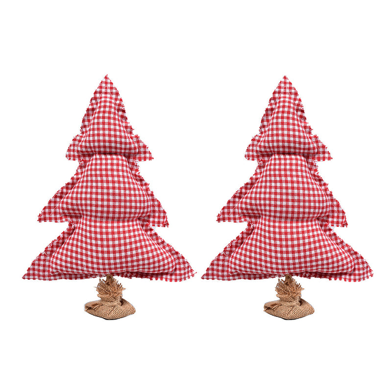 Cotton Filled Christmas Tree | Table Decorative | Red & White.