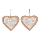 Designer Wall Hanging | Heart Shape | Ivory & Brown | Set of 2.