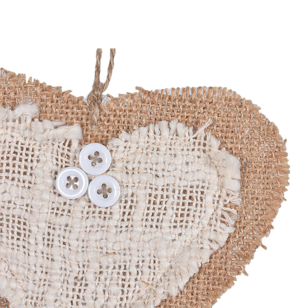 Designer Wall Hanging | Heart Shape | Ivory & Brown | Set of 2.