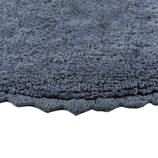 Cotton Bath Mat | Semi-Circle Shape | Dark Grey