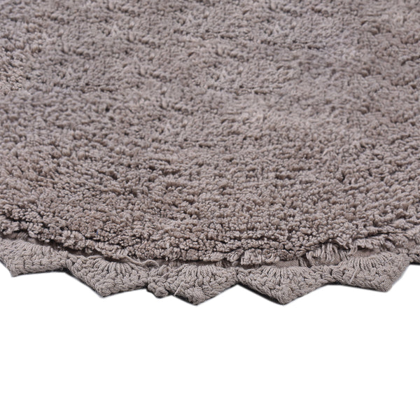 Cotton Bath Mat | Oval Shape | Beige