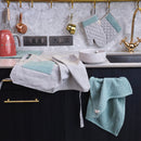 Cotton Kitchen Linen Set | Microwave Glove & Pot Holder | Grey & Sage Green | Set of 2