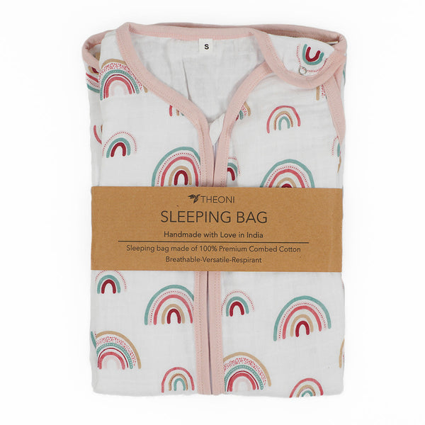 Cotton Muslin Sleeping Bag | Hawaiian Rainbow Design | Multicolour