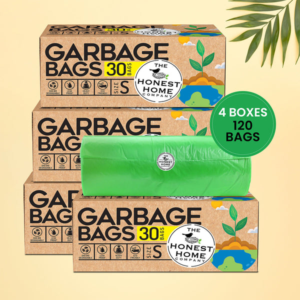 Biodegradable Garbage Bags | Small | 30 Bags | Set of 4.