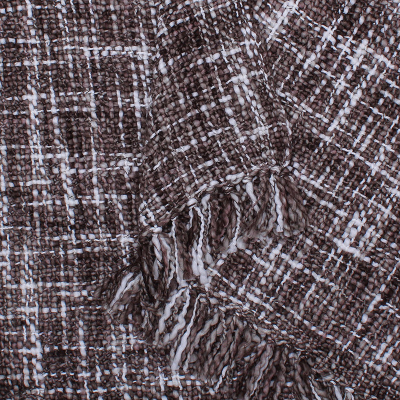 Cotton Sofa Throw Blanket | Woven Design | Black & White