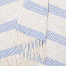 Cotton Throw for Sofa | Woven Design | Light Blue