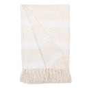Cotton Sofa Throw Blanket | Woven Design | Natural