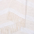 Cotton Sofa Throw Blanket | Woven Design | Natural