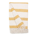 Cotton Throw Blanket | Woven Design | Yellow