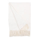 Cotton Throw Blanket | Woven Design | Natural