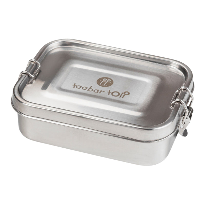 Stainless Steel Lunch Box for Kids | With Cover & Napkin | Silver | 750 ml