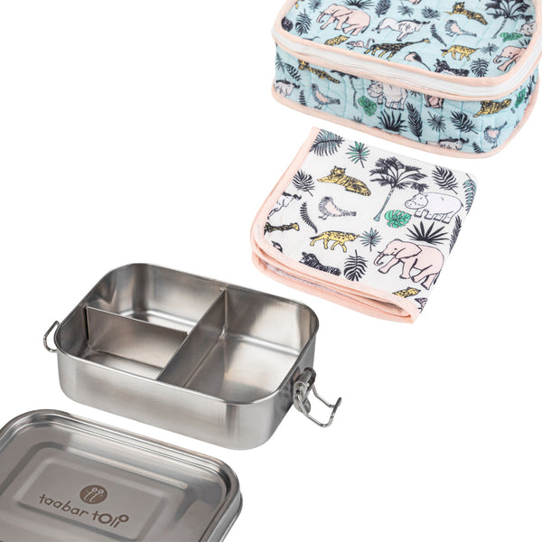 Stainless Steel Lunch Box for Kids | With Cover & Napkin | Silver | 750 ml