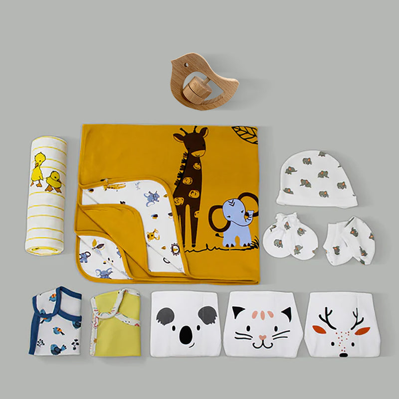 Baby Gift Hamper | Little Explorer Gift Set | Set of 9 | Free Wooden Rattler