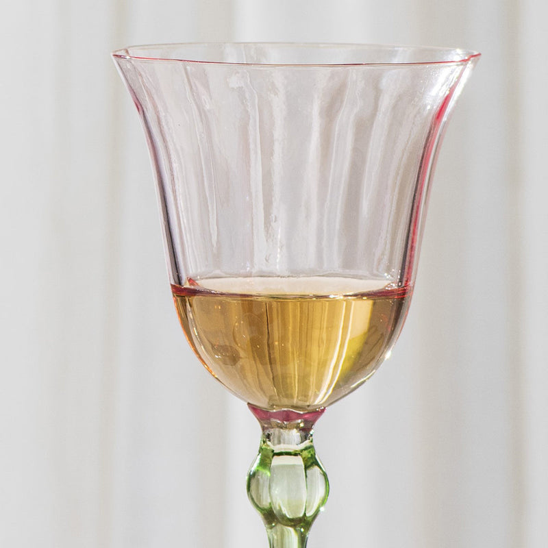 Wine Glass | Pink & Green | 150 ml