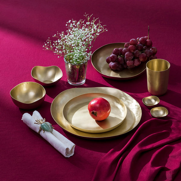 Brass Dinner Set | Gold | 7 Pcs