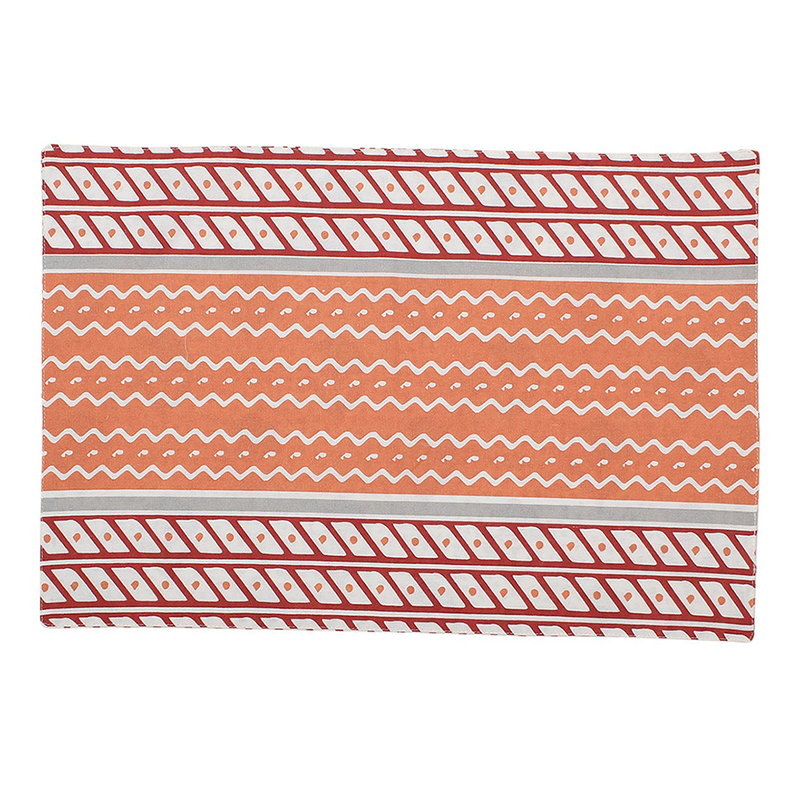 Cotton Table Mats | Placemats | Zig-Zag Design | Red
