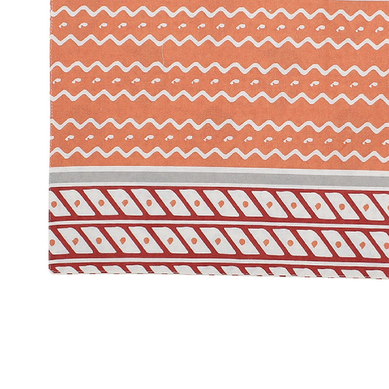 Cotton Table Mats | Place Mats | Abstract Design | Red | Set of 4