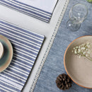 Cotton Table Mats | Placemats | Striped | Blue | Set of 8