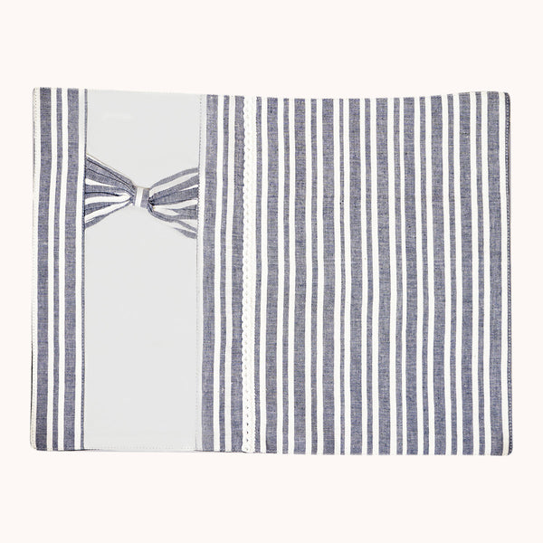 Cotton Table Mats | Placemats | Striped | Blue | Set of 8