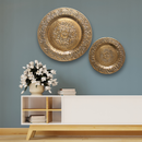 Metal Wall Décor Plate | Gold Finish | Set of 2