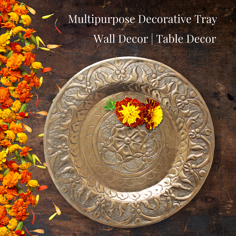 Metal Wall Décor Plate | Gold Finish | Set of 2